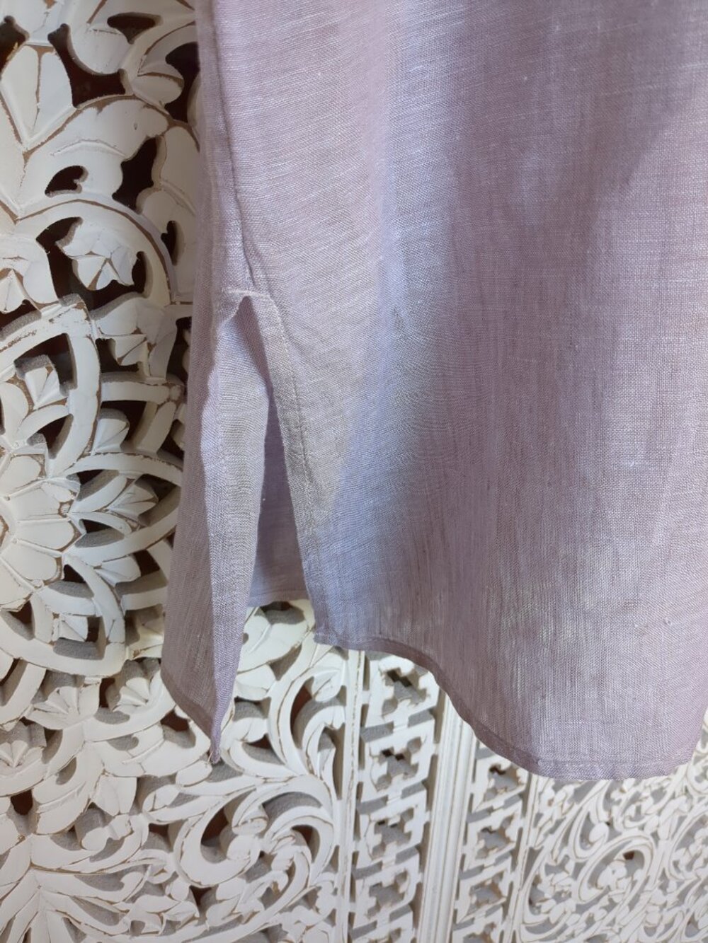 S Jones New York Light Purple Button Up Sleeveless Tunic Top - Picture 4 of 7